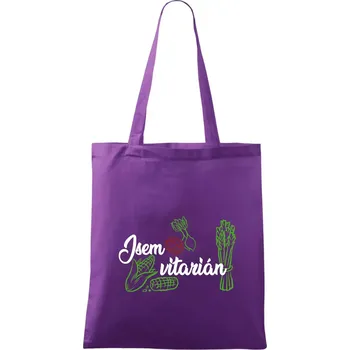 Jsem vitarián - nápis - Taška bavlněná - 42 x 38 cm ( Fialová )