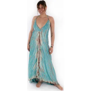 Dámské šaty Dlouhé modré batikované šaty Tripta Tiffany Blue, Sittar UNI