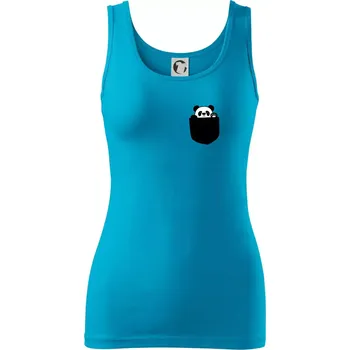 Dámské tričko Panda v kapse - Dámské tílko - XS ( Světlý tyrkys )