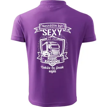 Pánská košile Nesnáším být sexy - Řidič kamionu ERB - Polokošile pánská Pique Polo 203 - 5XL ( Fialová )