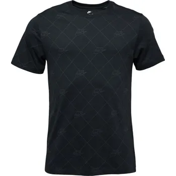 Pánské tričko Pánské triko Nike M SPORTSWEAR TEE AOP SSNL CLUB S Černá, Šedá