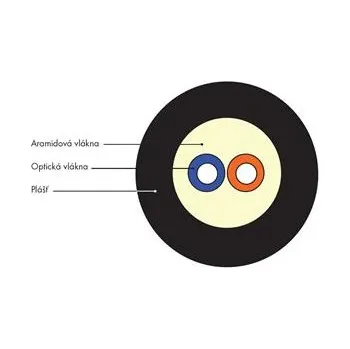 Kabel DROP 2vl 500m SM09/125 G.657A2 Corning LSZH