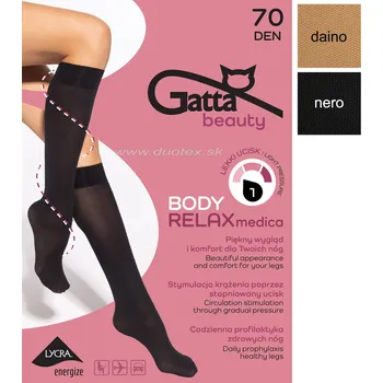 Dámské ponožky GATTA Dámské ponožky pod-relaxmedica70 Barva: nero, Velikost: 35-38(23-25)