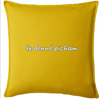 Polštář 4x denně píchám Insulin - Polštář 50x50 - 50x50 - Pouze potah ( Žlutá )