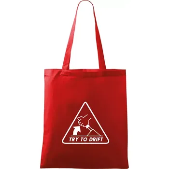 Nákupní taška Try to drift - Taška bavlněná - 42 x 38 cm ( Červená )