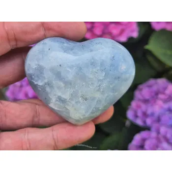 Přírodní kámen Srdce modrý kalcit 179g z Madagaskaru