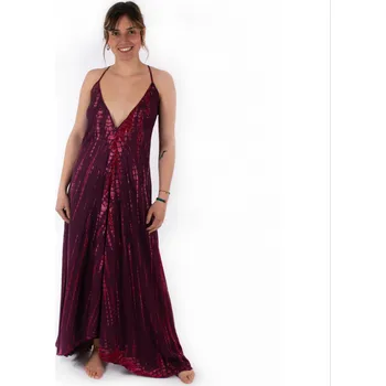 Dámské šaty Dlouhé purpurově fialové batikované šaty Tripta Magenta, Sittar UNI