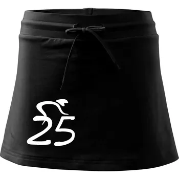 Dámská sukně Cyklista slaví pětadvacítku (25) - Sportovní sukně - two in one - L ( Černá )