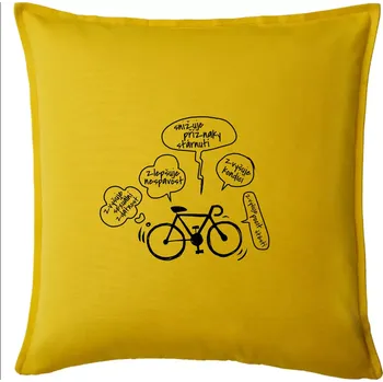 Polštář Výhody cyklistiky - Polštář 50x50 - 50x50 - Pouze potah ( Žlutá )