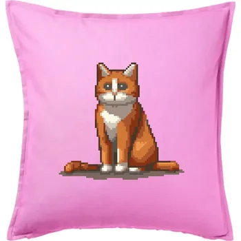 Polštář Kočka rezavá - Polštář 50x50 - 50x50 - Pouze potah ( Růžová )