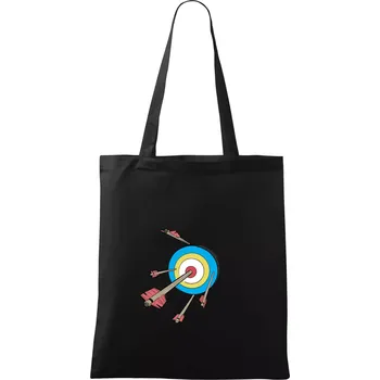 Šípy v barevném terči - Taška bavlněná - 42 x 38 cm ( Černá )