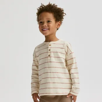 Reserved - Pruhované tričko s dlouhými rukávy - světle žlutá - 9602K-10X - 9602K-10X-110