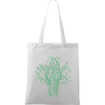 Tištěný spoj strom - Taška bavlněná - 42 x 38 cm ( Bílá )