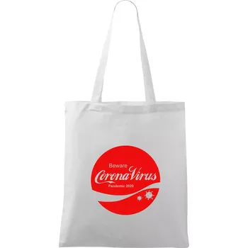 Corona virus pandemic logo - Taška bavlněná - 42 x 38 cm ( Bílá )