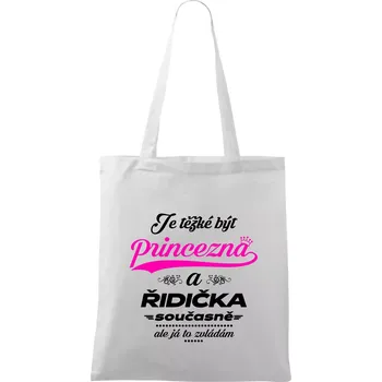 Je těžké být princezna - řidička - Taška bavlněná - 42 x 38 cm ( Bílá )