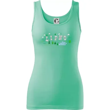 Dámské tričko Jezero Lipno - Dámské tílko - L ( Mátová )