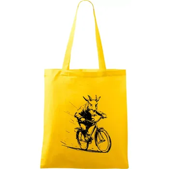Drsný kozel na kole - Taška bavlněná - 42 x 38 cm ( Žlutá )
