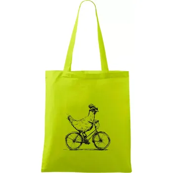 Slepice na kole - Taška bavlněná - 42 x 38 cm ( Limetková )