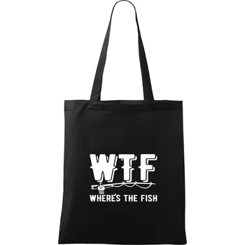 Nákupní taška Wheres's the Fish WTF - Taška bavlněná - 42 x 38 cm ( Černá )