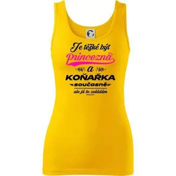 Dámské tričko Je těžké být princezna - koňařka - Dámské tílko - 2XL ( Žlutá )