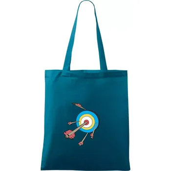 Šípy v barevném terči - Taška bavlněná - 42 x 38 cm ( Petrolejová )