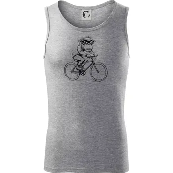 Opice s brýlemi na kole - Tílko pánské Core - XL ( Tmavě šedý melír )
