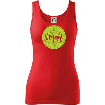 Dámské tričko Vegan zelenina v kruhu - Dámské tílko - XS ( Červená )