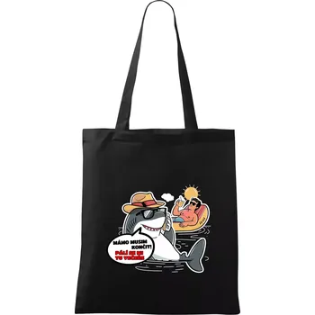 Žralok musím končit - Taška bavlněná - 42 x 38 cm ( Černá )