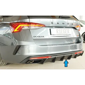 PC tuning Rieger vložka zadního nárazníku (pro vozy s tažným zařízením) pro Škoda Octavia RS NX combi, plast ABS bez povrchové úpravy