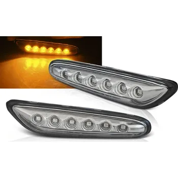 Směrový světlomet BMW E46 01-05 sedan/combi - LED blikače chrom