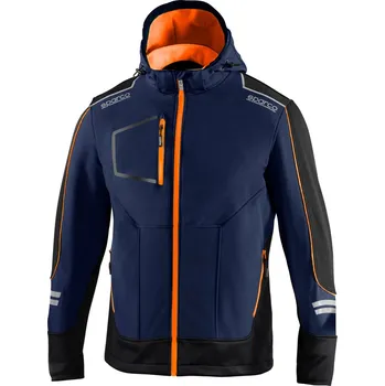 Pánská softshellová bunda Sparco technická softshell bunda York, barva: modro-oranžová