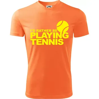 Playing tennis - Dětské triko sportovní (dresovina) - 158 cm/12 let ( Neon mandarine )