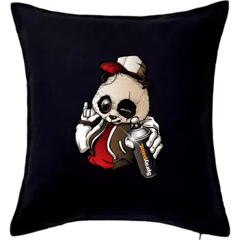 Polštář Graffiti panda - Polštář 50x50 - 50x50 - Pouze potah ( Černá )