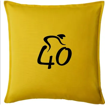 Polštář Cyklista slaví čtyřicítku (40) - Polštář 50x50 - 50x50 - Pouze potah ( Žlutá )