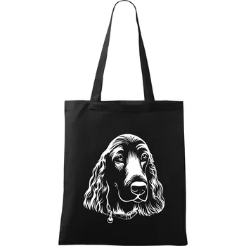 Nákupní taška Kokršpaněl - hlava kreslená - Taška bavlněná - 42 x 38 cm ( Černá )