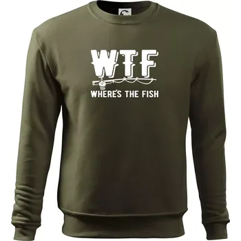 Chlapecké tričko Wheres's the Fish WTF - Mikina Essential dětská - 146 cm/10 let ( Military )