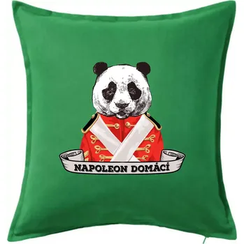 Polštář Napoleon domácí panda - Polštář 50x50 - 50x50 - Pouze potah ( Středně zelená )