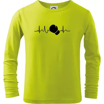 Dětská móda EKG box rukavice - Triko dětské Long Sleeve - 134 cm/8 let ( Limetková )