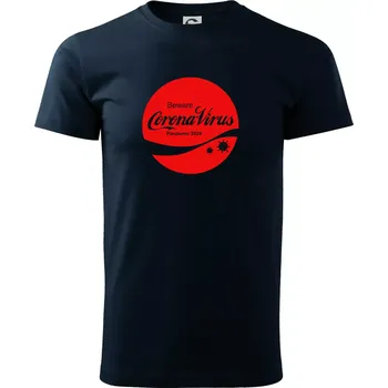 Pánské tričko Corona virus pandemic logo - Triko extra velké (5-8XL) - 8XL ( Námořní modrá (velmi tmavá - téměř černá) )
