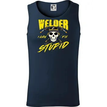 Welder I can fix stupid - Tílko pánské Core - L ( Námořní modrá (téměř černá) )
