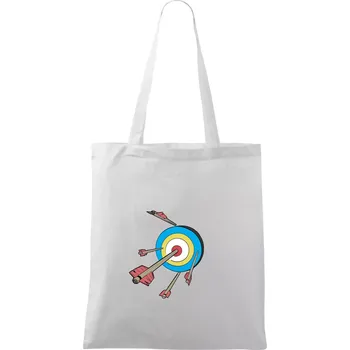 Šípy v barevném terči - Taška bavlněná - 42 x 38 cm ( Bílá )