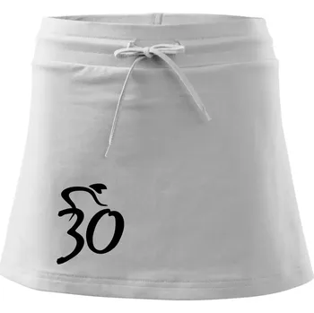 Dámská sukně Cyklista slaví třicítku (30) - Sportovní sukně - two in one - XS ( Bílá )