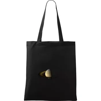 Nákupní taška Fotky planet - saturn a Planetární prstenec - Taška bavlněná - 42 x 38 cm ( Černá )