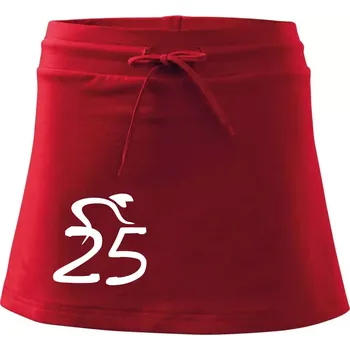 Dámská sukně Cyklista slaví pětadvacítku (25) - Sportovní sukně - two in one - XS ( Červená )