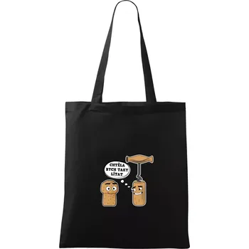 Nákupní taška Zátka - chtěla bych taky lítat - Taška bavlněná - 42 x 38 cm ( Černá )