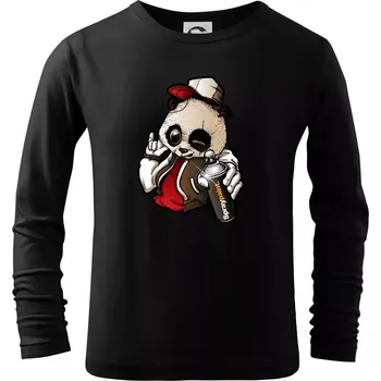 Dětská móda Graffiti panda - Triko dětské Long Sleeve - 122 cm/6 let ( Černá )