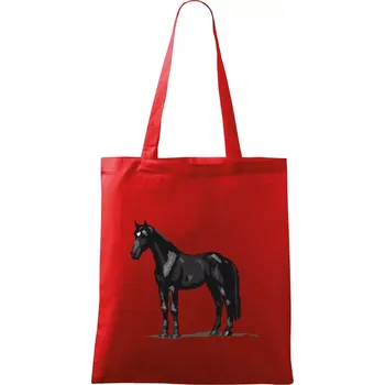 Nákupní taška Černý kůň pixel - Taška bavlněná - 42 x 38 cm ( Červená )