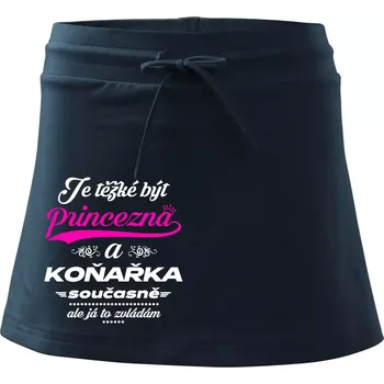 Dámská sukně Je těžké být princezna - koňařka - Sportovní sukně - two in one - XS ( Námořní modrá (velmi tmavá - téměř černá) )