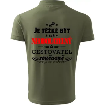 Pánská košile Je těžké být neodolatelný cestovatel - Polokošile pánská Pique Polo 203 - S ( Khaki )