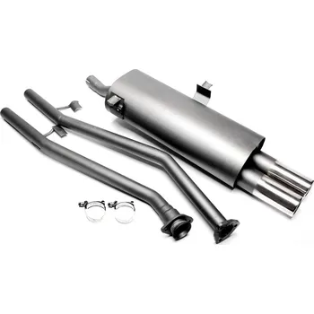 Zadní díl výfuku TA Technix sportovní výfuk - BMW 3 E30 316i / 318i kromě M-Technic, 2x 76 mm rovná nerezová koncovka s pertlem
